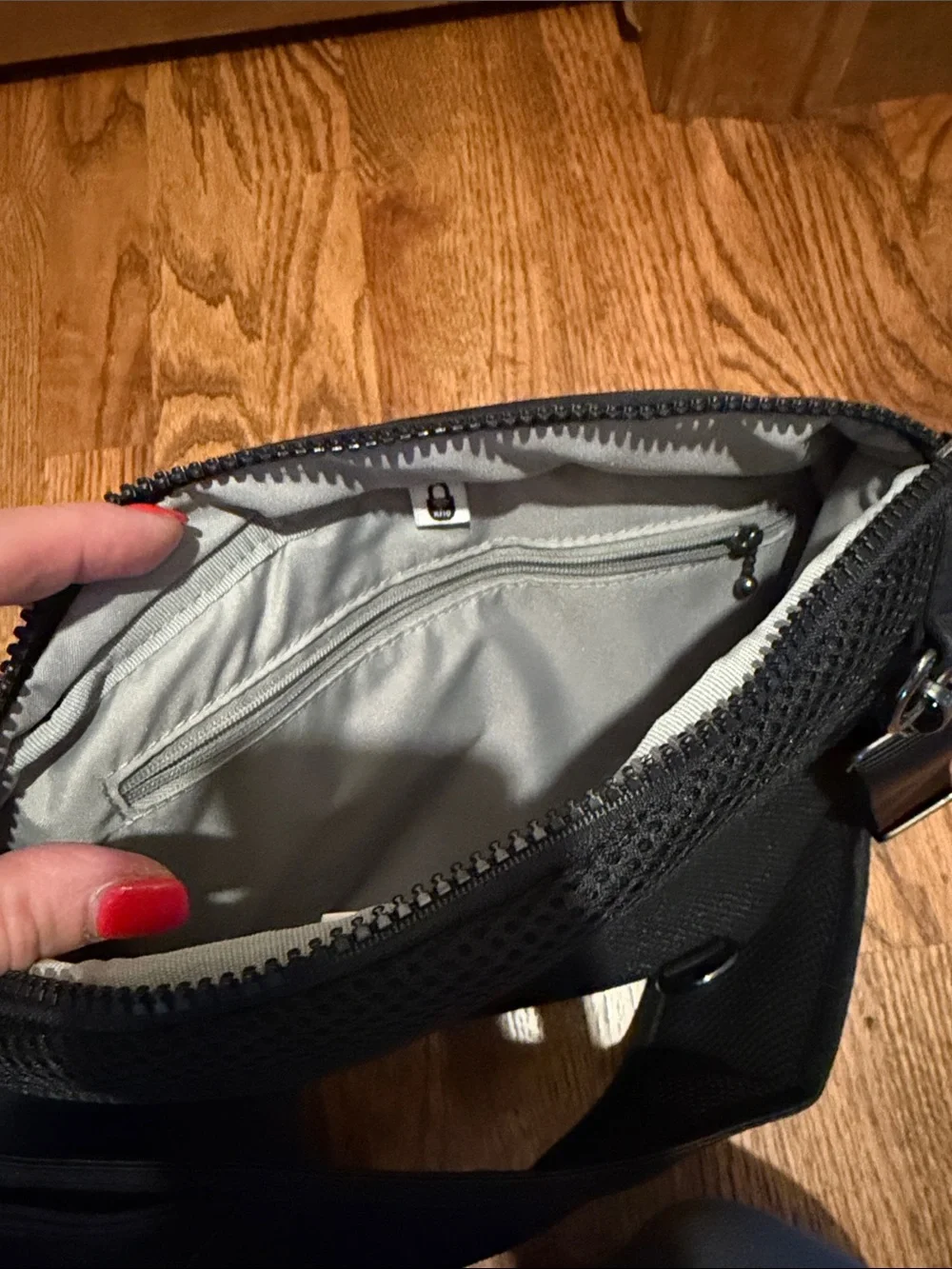 Baggallini Black Mesh Front Sling Backpack